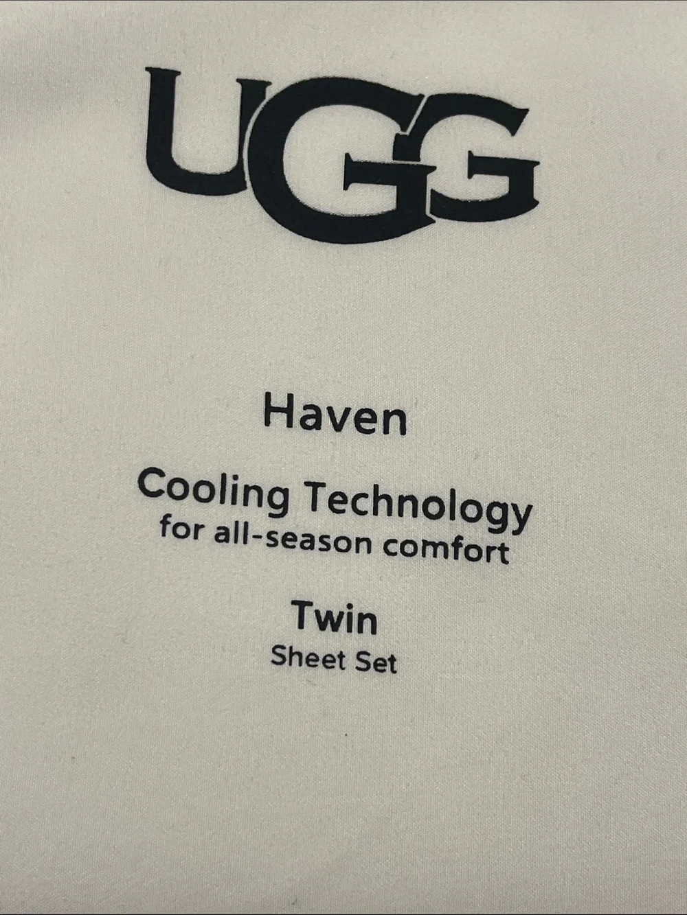 Ugg Haven Twin Sheet Set Flat, Fitted, 1 Pillowcase Cooling Technology White